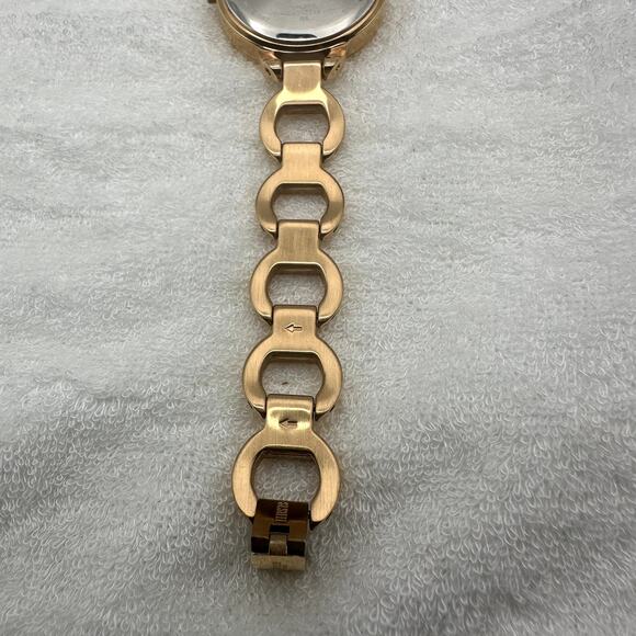 Caravelle New York Rose Gold Tone Crystal Bezel Bracelet Watch Roman Dial 44L163 main image 6